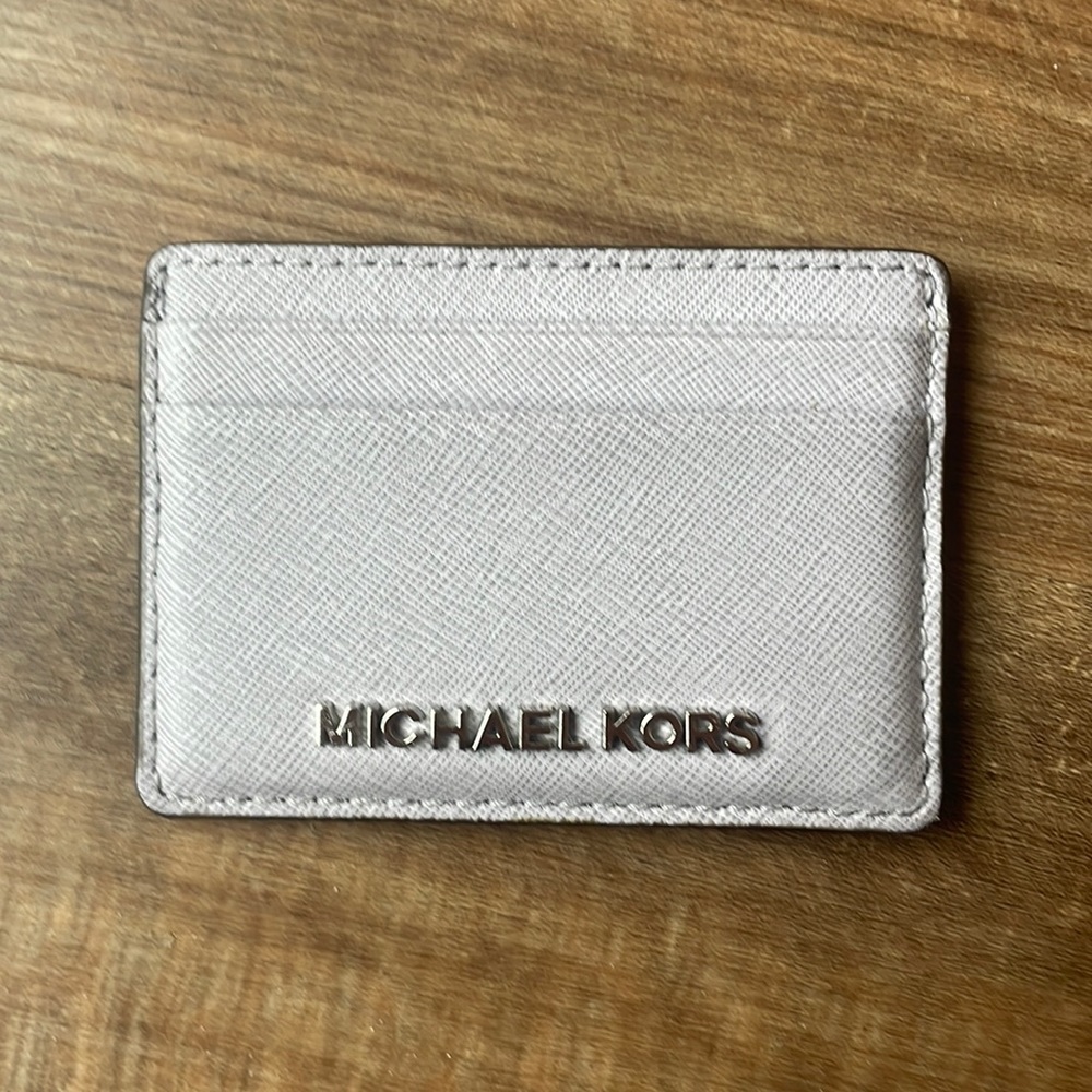 Michael Kors Card Holder Light Purple or Lilac and Silver Hardware